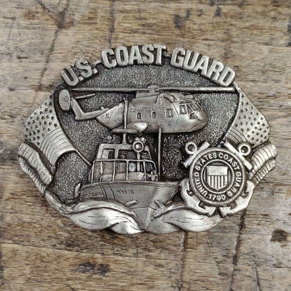 Vintage Bergamot Brass Works Belt Buckle US COAST GUARD 1982 USA Military
